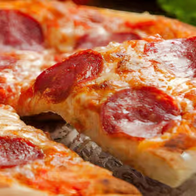 Beef Pepperoni Pizza.